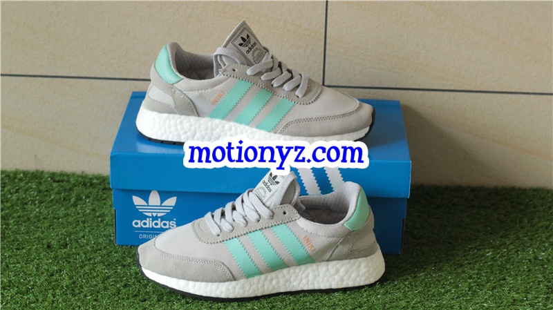 Real Boost Adidas Iniki Runner Green Grey BB2747